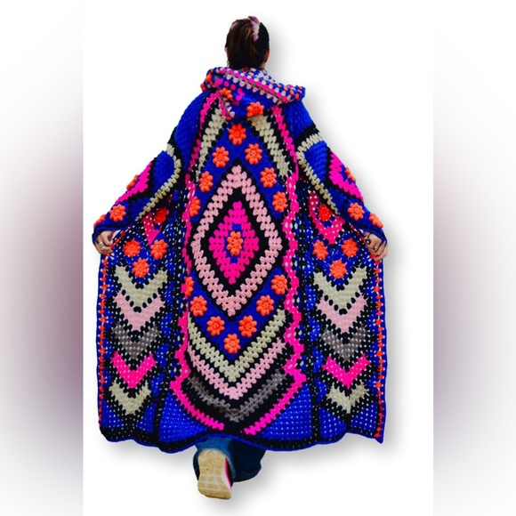 Colorful Crochet Long Cardigan - Picture 2 of 5